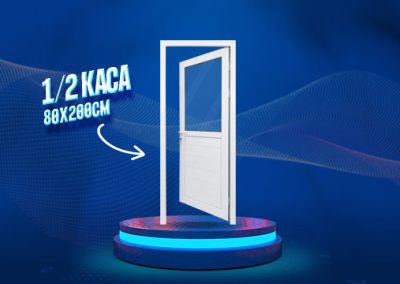 Pintu UPVC 1/2 Kaca – Putih