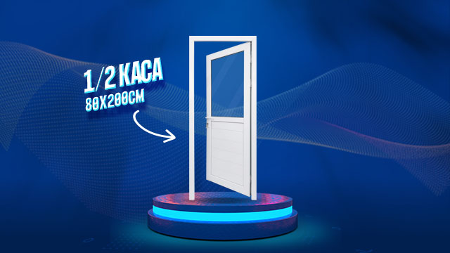 Pintu UPVC 1/2 Kaca – Putih