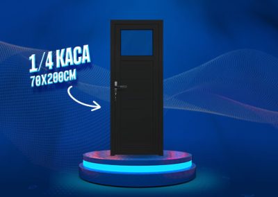 Pintu UPVC 1/4 Kaca – Hitam