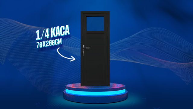 Pintu UPVC 1/4 Kaca – Hitam