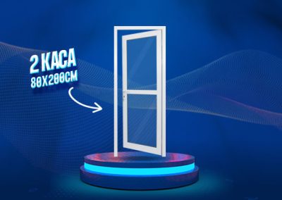 Pintu UPVC 2 Kaca – Putih