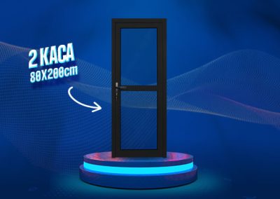 Pintu UPVC 2 Kaca – Hitam