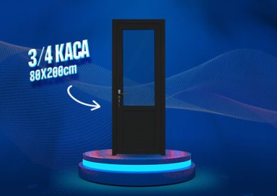 Pintu UPVC 3/4 Kaca – Hitam