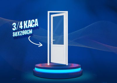 Pintu UPVC 3/4 Kaca – Putih