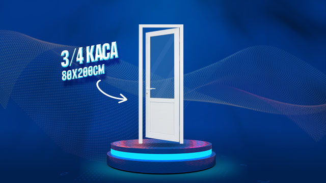 Pintu UPVC 3/4 Kaca – Putih