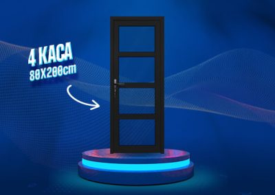 Pintu UPVC 4 Kaca Hitam