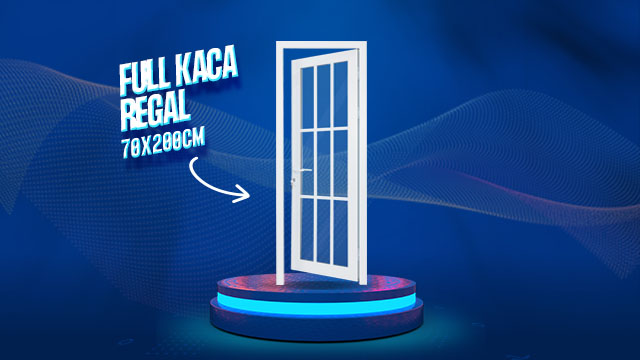 Pintu UPVC Full Kaca Regal Putih