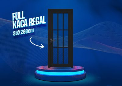 Pintu UPVC Full Kaca Regal Hitam